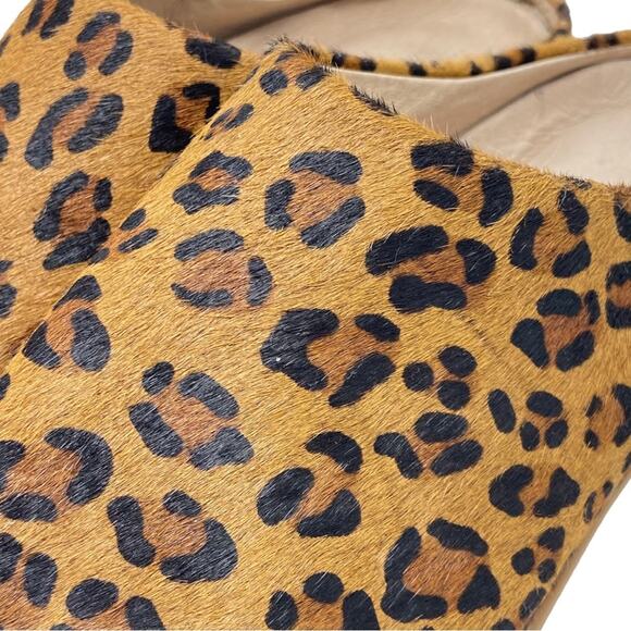 Vision Quest Babouche Mules Leopard Print Calf Hair Leather Women’s Size 40 - Picture 7 of 10
